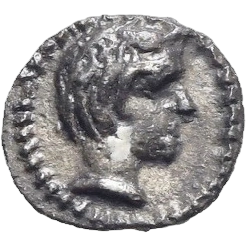 Horned head of Amenanos right.
