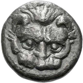 Lion mask facing.