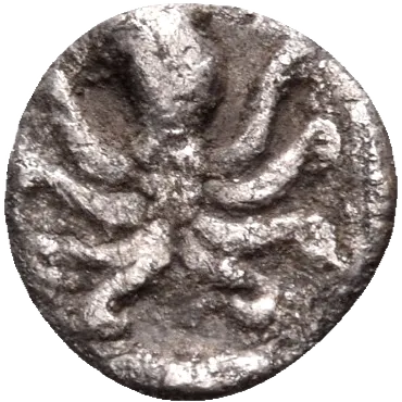 Octopus; three pellets indicating the value.