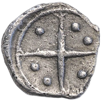 Wheel with two pellets in the second and third quarters and with one in the first and fourth.